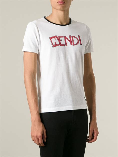 red and white fendi shirt|fendi graphic tees.